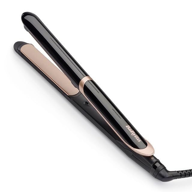 BaByliss Super Smooth ST393E hair straightener with titanium ceramic plates and heat mat