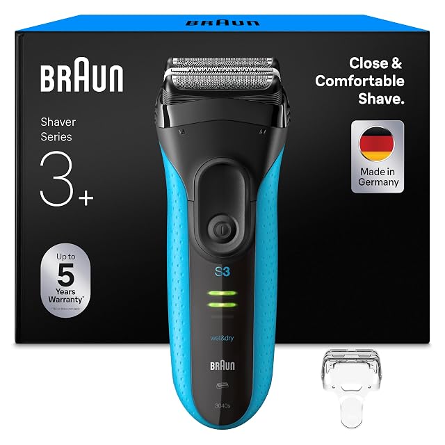 Braun Series 3+ 3040si foil shaver in blue with precision trimmer