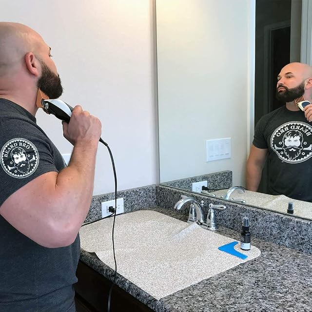 Beard Bro groom mat hair trim kit with palm brush and edger razor
