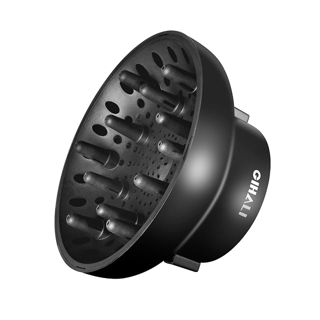 GIHALI universal hair dryer diffuser attachment in matte black