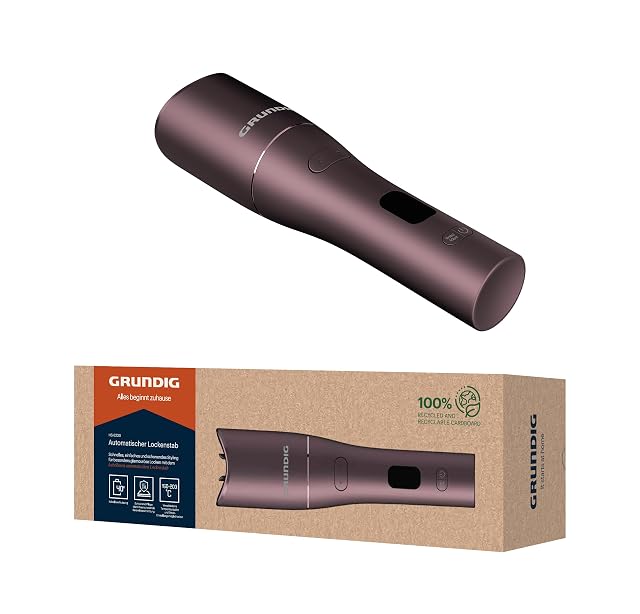 Grundig EasyCurl HS 6230 automatic cordless curler in violet with LCD display