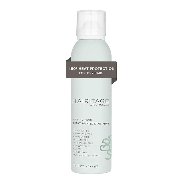 Hairitage Fry No More heat protectant spray bottle