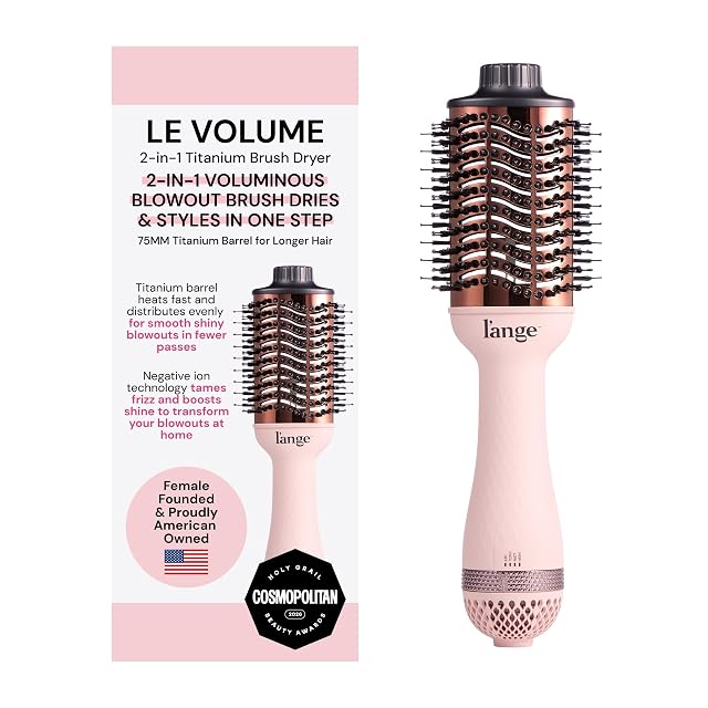 L'ANGE HAIR 75mm oval blow dryer brush with titanium finish