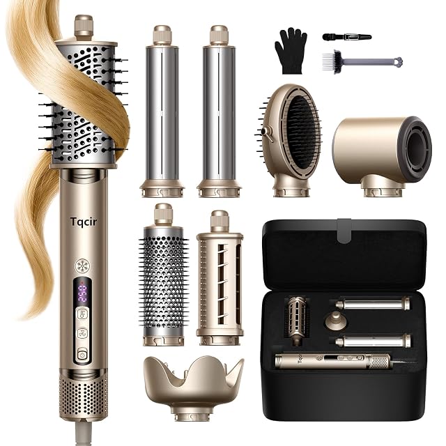Tqcir 8-in-1 hot air styler set with auto-wrap curlers and attachments