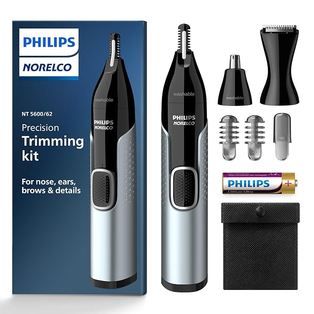 Philips Norelco Nose Trimmer 5000 with detail trimmer and eyebrow attachments
