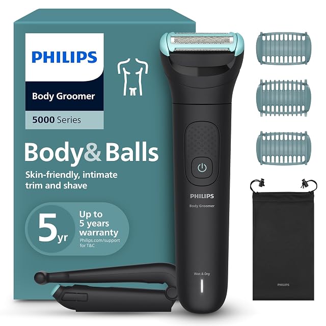 Philips Bodygroom 5000 BG5480 with folding back attachment and body combs