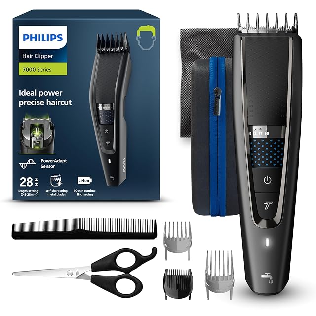 Philips HC7650 Series 7000 hair clipper with DualCut blade and Trim-n-Flow comb