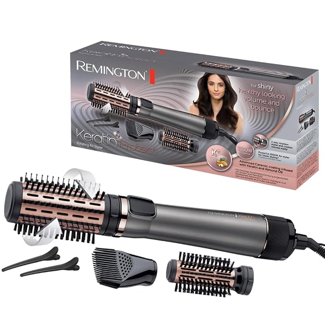 Remington AS8811 Keratin Protect rotating hot air brush with two round brush heads