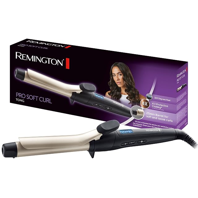 Remington Pro Soft Curl CI6325 25 mm curling tong in black and cream