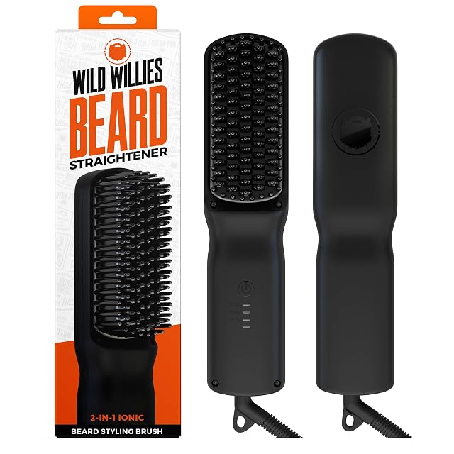 Wild Willies 2-in-1 heated comb and beard straightener with LED display