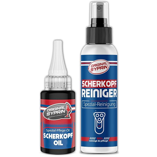 Syprin blade oil and blade cleaner set for clippers and shavers